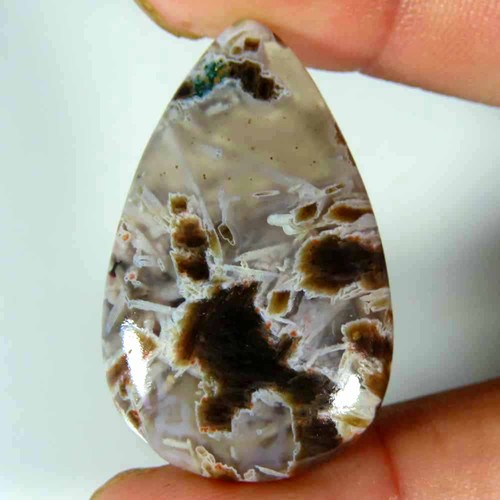 Cabochon poire agate - de,