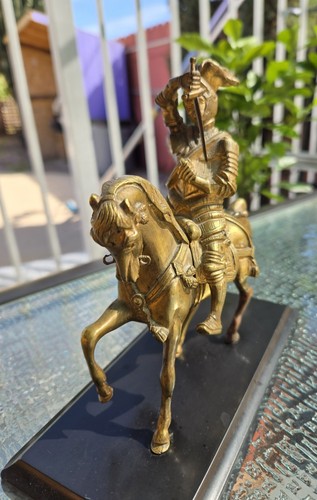 Vintage brass medieval knight - brass,