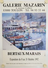 Affiche BERTAUX-MARAIS 1992 Exposition Galerie Mazarin - Toulon