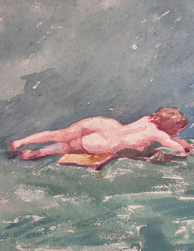 Ancienne aquarelle portrait - ancienne,