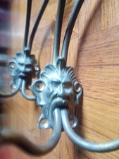 3x PATERE ANCIENNE - MASCARON TÊTE DE FAUNE  - métal - à fixer sur porte-manteau