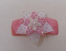 Peigne ancien - Barrette à cheveux vintage 1980's - Décor de strass - France