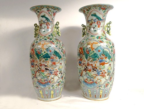 Paire grands vases porcelaine