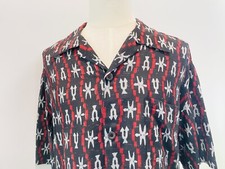 Chemises Aloha Vintage Japonaises Remake Pour Hommes Rouge Antique Et Noir