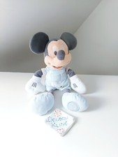 Peluche/Doudou Mickey Souris Gris Salopette Bleu Ciel 30cm Original Disney Store