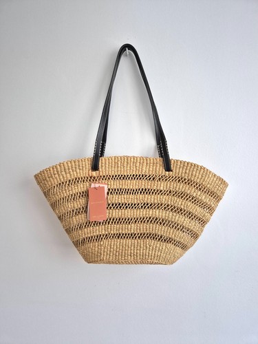 Sac cabas raphia cuir - sac,