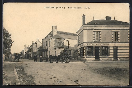 Cpa lignières rue principale - cpa,