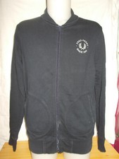 Pull sweat zip gilet coton bleu FRED PERRY L/42 Logo devant 2 Poches