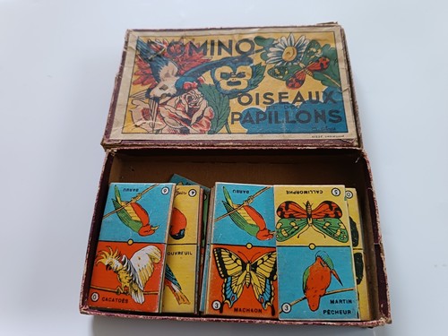 Jeu ancien dominos oiseaux - ancien,