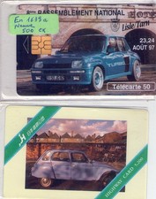 Télécartes En 1639a R5 Turbo neuve 500 ex. et Dyane citroen