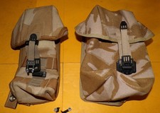LOT DE 2 POCHES POUR GILET DE COMBAT  DE L'ARMEE ANGLAISE CAMOUFLAGE SABLE
