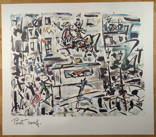 Lithographie pont neuf paris - -,