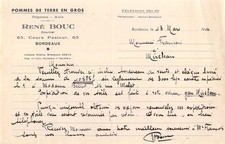 1944 POMMES DE TERRE EN GROS OIGNONS AULX RENE BOUC A BORDEAUX - M. FRANCOI