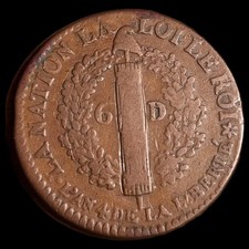 6 Deniers 1792 BB Louis XVI