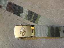 Ceinture toile camouflée / camo C/E Légion Etrangére boucle et flamme dorées