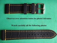 22 mm SOLIDE BRACELET GOMME SILICONE NAUTIC RALLYE NOIR COUTURE ET COTÉS JAUNE