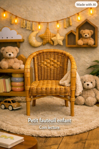 Fauteuil enfant rotin - fauteuil, en