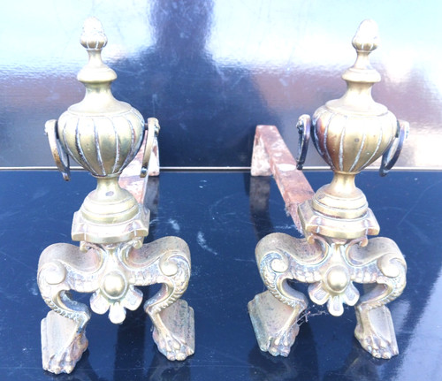 Paire chenets bronze - paire,