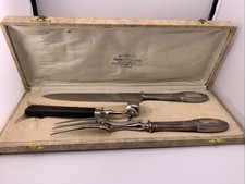 Vintage service à découper gigot en métal argenté