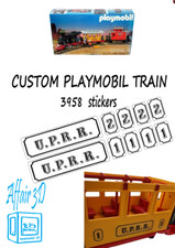 Custom compatible Playmobil train 3D - 1 planche stickers 3958 wagon