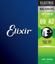 Cordes ELIXIR 9-42 Optiweb guitare électrique (Super Light)