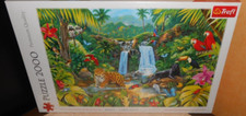 puzzle 2000 pièces LA FORET TROPICALE cascade panthère perroquet, sous blister