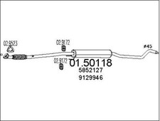 SILENCIEUX INTERMéDIAIRE OPEL CORSA C 1.2 TWINPORT,1.2,TIGRA TWINTOP 1.4