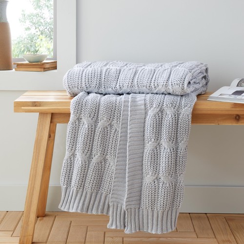 Plaid tricot épais chiné - tricot,