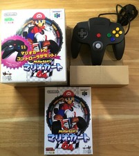 PACK MARIOK KART + MANETTE NOIRE/GRISE NINTENDO 64 N64 NTSC JAP CIB OVP - VGC