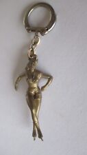 Porte clé, années 60, Figurine PIN UP, PATINEUSE HUILES OIL VEEDOL