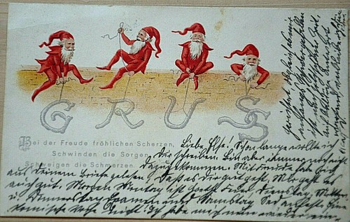 40861 kitsch carte vœux - ak, de