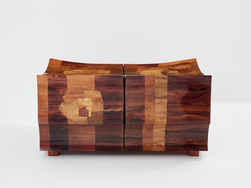 Coffre bar marqueterie - coffre,