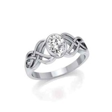 Noeud Celtique Naissance Bague Blanc Zircone 925 Argent Sterling Bijoux