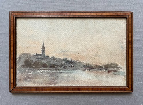 Aquarelle ancienne encadrée - aquarelle,