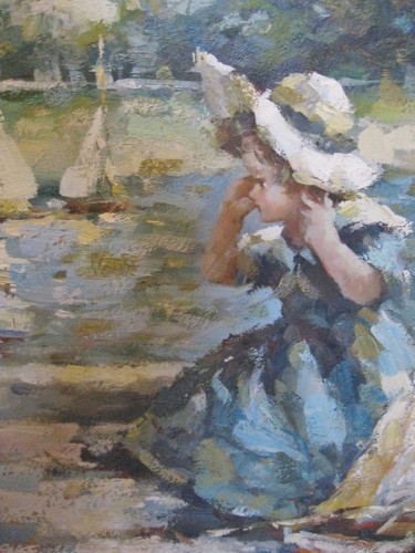 Huile sur toile fillette - , au