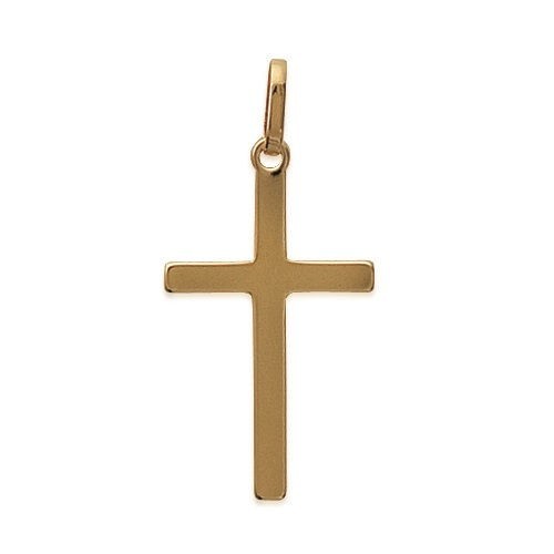 Pendentif croix plaqué or - croix, en