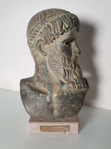 Sculpture buste poseidon dieu - buste,