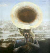 Jaime Carrasquilla,sans Titre - Soubassophone Lecteur,Huile sur Toile,Signé U.