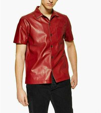 Chemise homme en cuir d'agneau