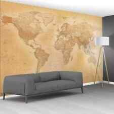 Mural Géant 315x232cm Papier Peint Carte Politique Du Monde Marron