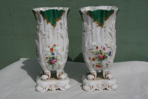 Paire vases faience - en,