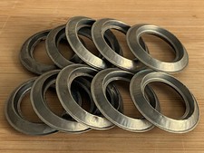 Lot de 10 anneaux anciens en métal argenté creux pour rideaux - Petit modèle