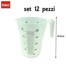 Ensemble De 12 Pièces Carafe Broc En Plastique Gradué Doseur 2000ml HMJ