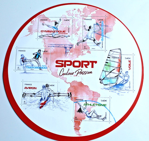 Feuillet timbres sport - de,