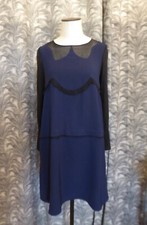 COTELAC Robe  100% soie Marine