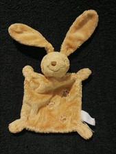 doudou plat lapin marron fourrure empreinte Nicotoy  TBE