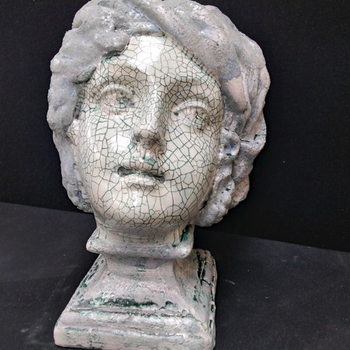 Buste craquelé faience - buste, de