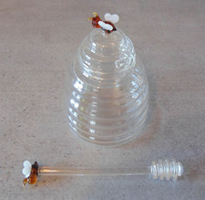 Pot à miel en verre à décor