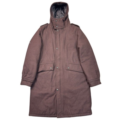 Wool parka coat hooded - wool,