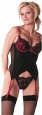 Guêpière noire et rouge 100B